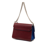 ジバンシー GV3 チェーンハンドバッグ ショルダーバッグ 2WAY ワインレッド ブルー レザー スウェード レディース Givenchy 【中古】